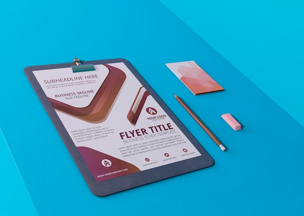 PSD modello di design moderno per volantini e carte mock-up