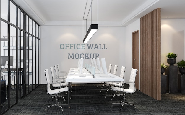 PSD modern design werkruimte muur mockup