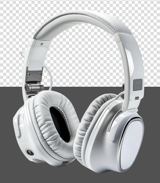 PSD modern design white headset technology device with transparent background