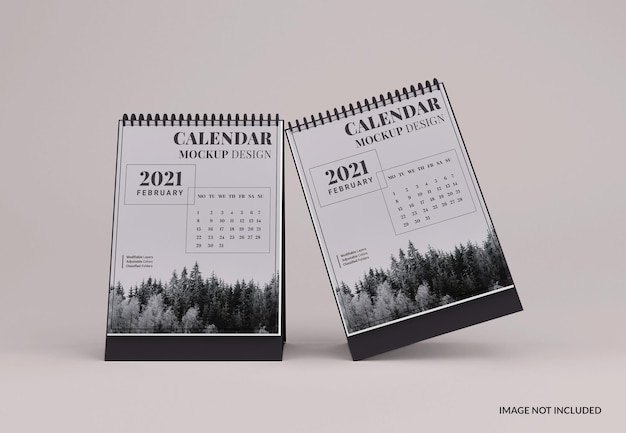 Modern desk calendar mockup