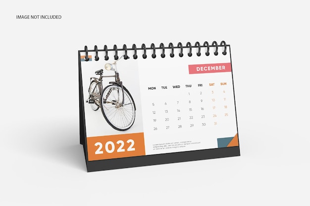 Modern desk calender mockup design isolated