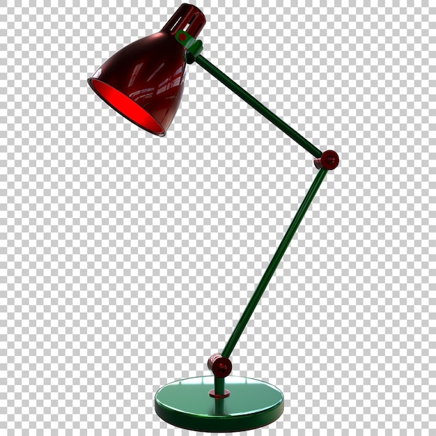 PSD modern desk lamp isolated on transparent background 3d rendering illustration