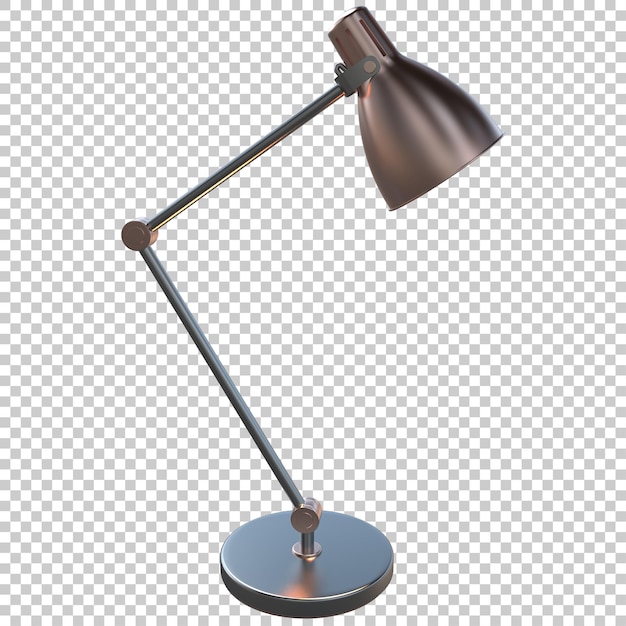 PSD modern desk lamp on transparent background 3d rendering illustration