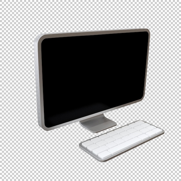 Modern desktop computer isometric 3d icon