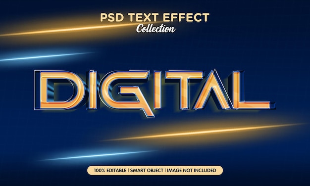 Modern digitaal techno neon psd teksteffect