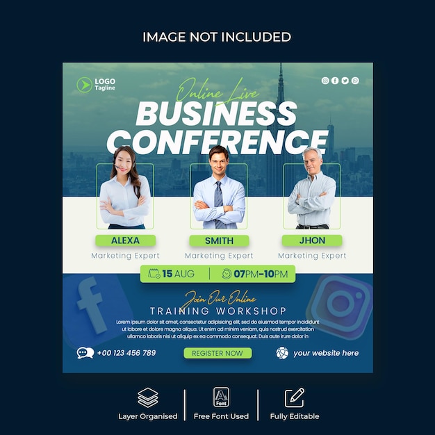 Modern digital marketing agency and corporate social media post or instagram post template