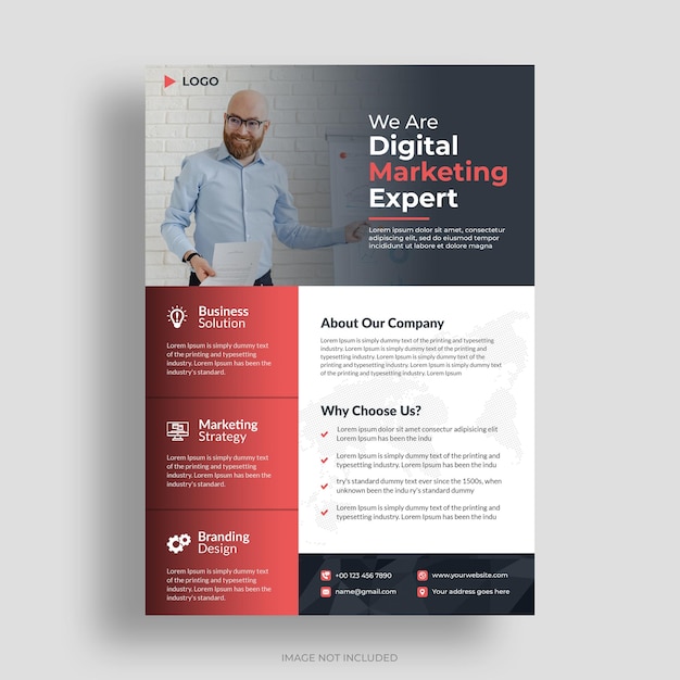 modern digital marketing agency flyer poster template