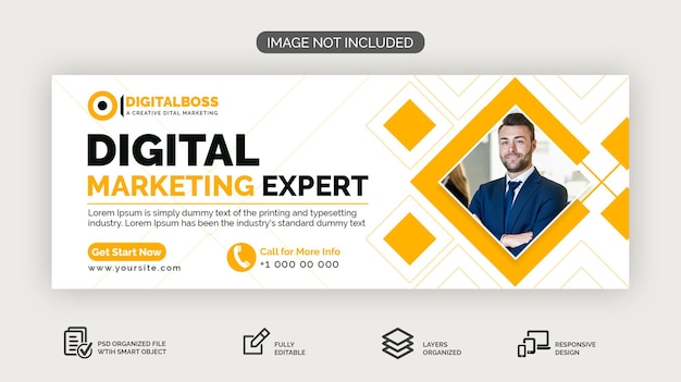 Modern digital marketing facebook cover template download