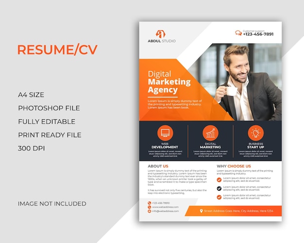 Modern digital marketing flyer template