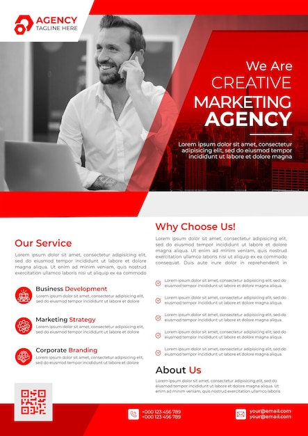 PSD modern digital marketing flyer template