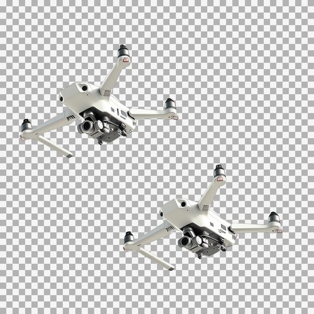 modern drone with a camera isolated on a white transparent background 3d rendering