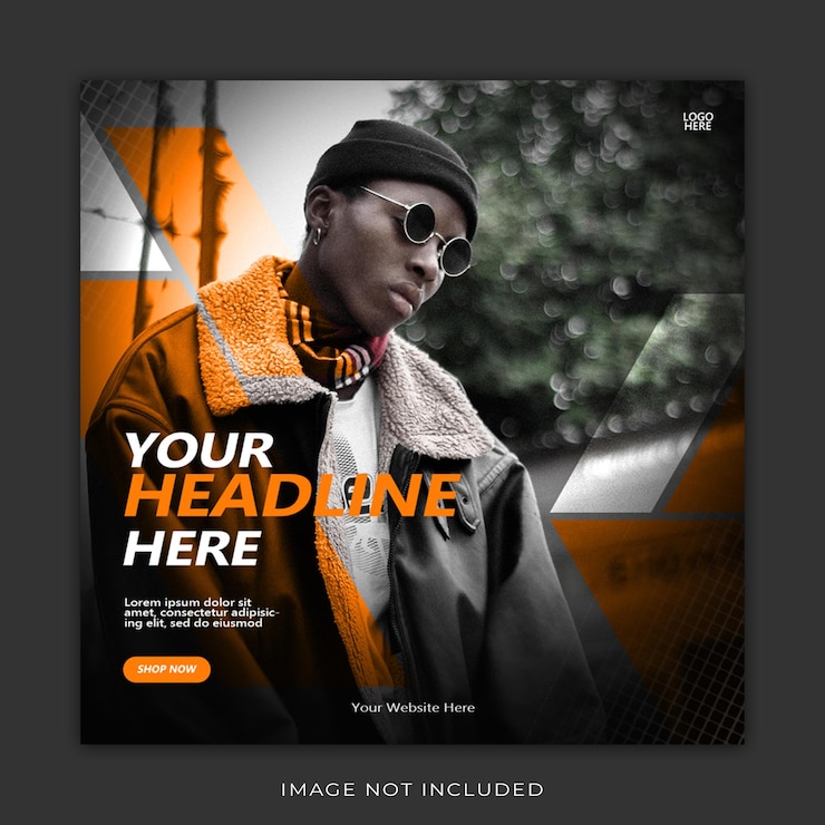 PSD modern dynamic fashion social media post feed template