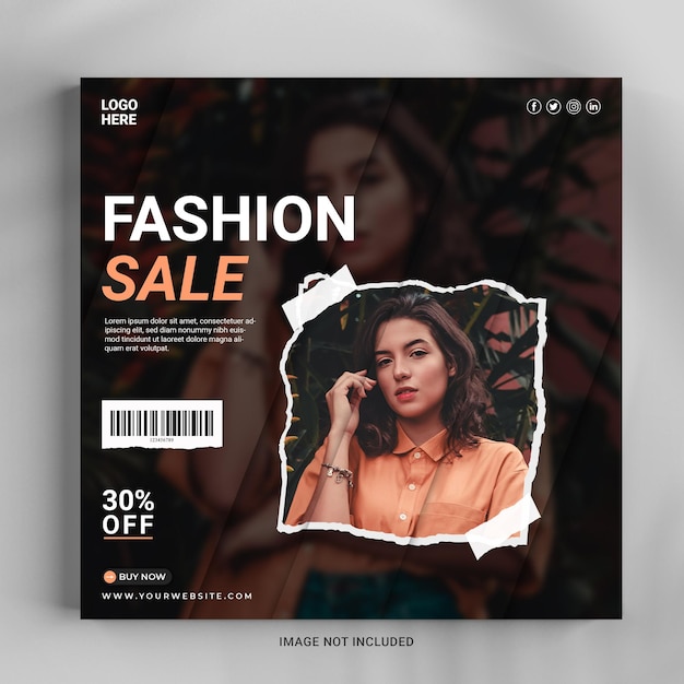 PSD modern dynamic fashion style instagram post feed