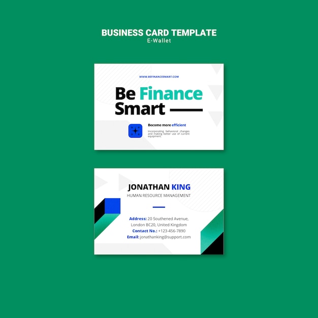 PSD modern e-wallet business card template