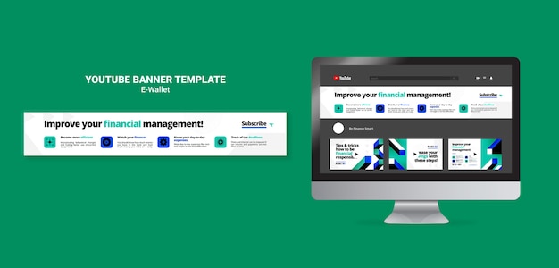 modern e-wallet youtube banner template