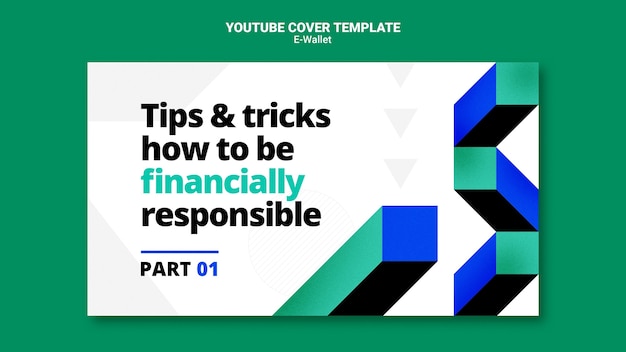 Modern e-wallet youtube cover template