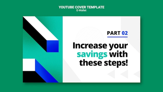 PSD modern e-wallet youtube cover template