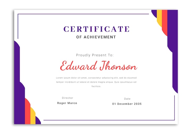 Modern elegant certificate design editable template