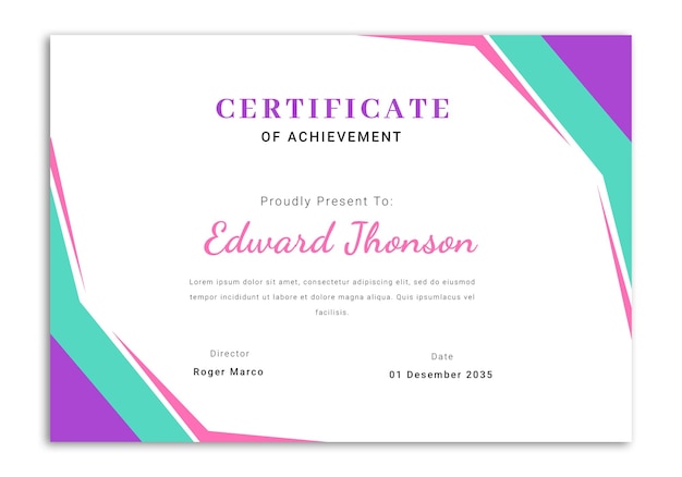 Modern elegant certificate design editable template