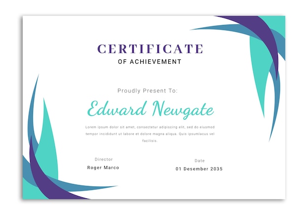 Modern elegant certificate design template