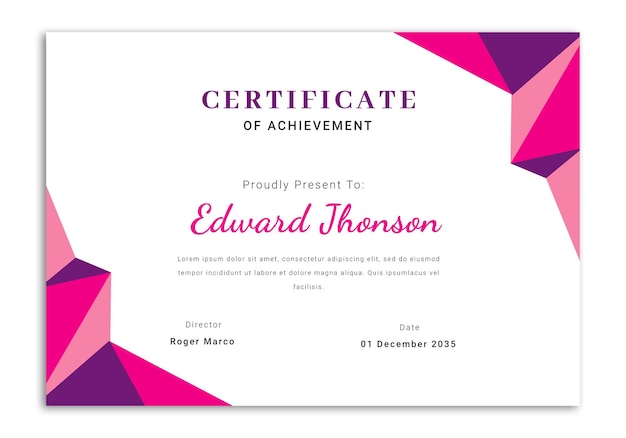 PSD modern elegant certificate template