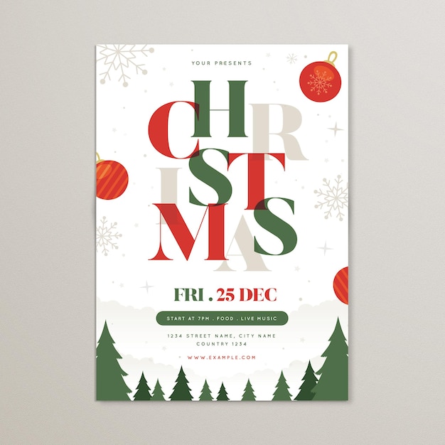 PSD modern elegant christmas flyer