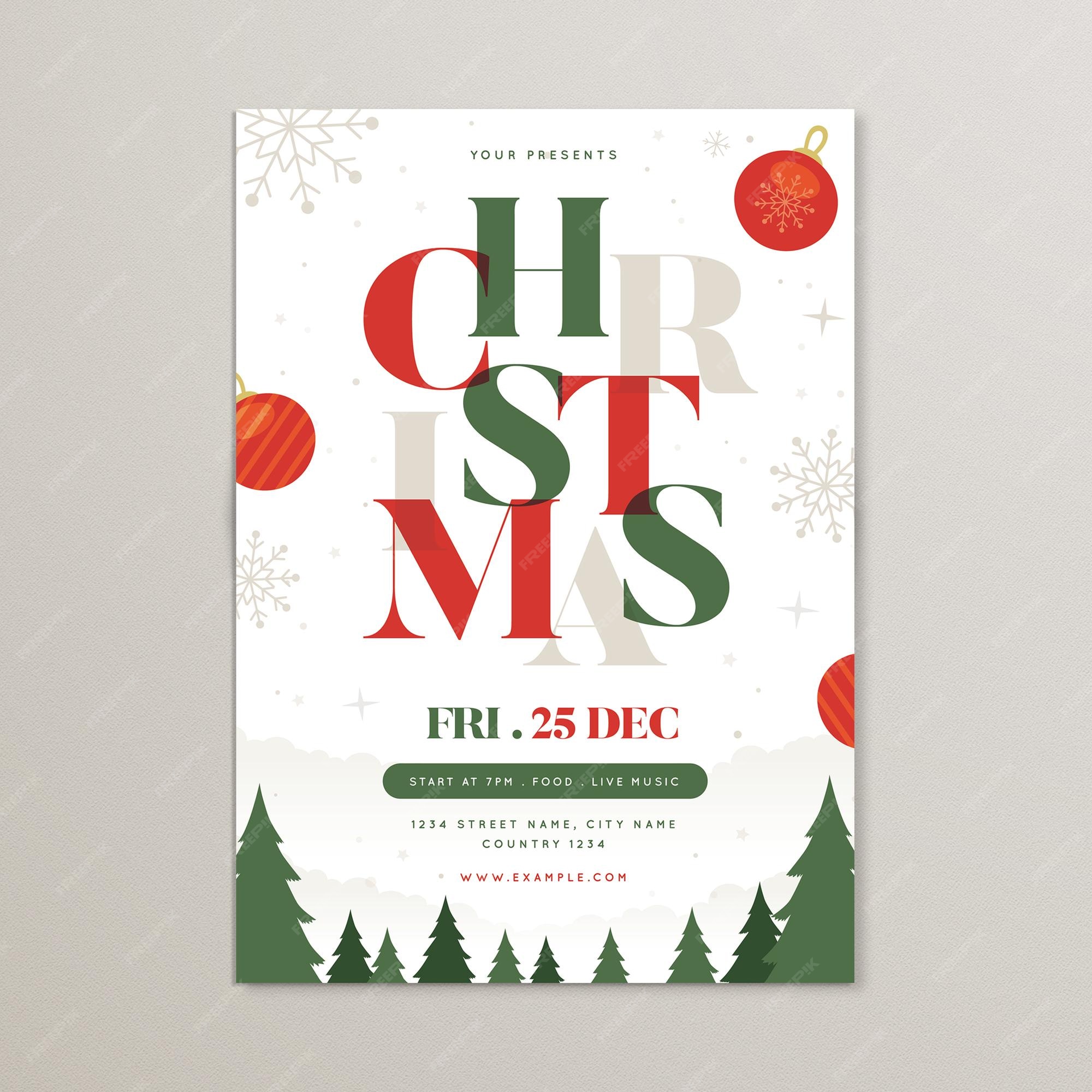 Premium PSD Modern elegant christmas flyer