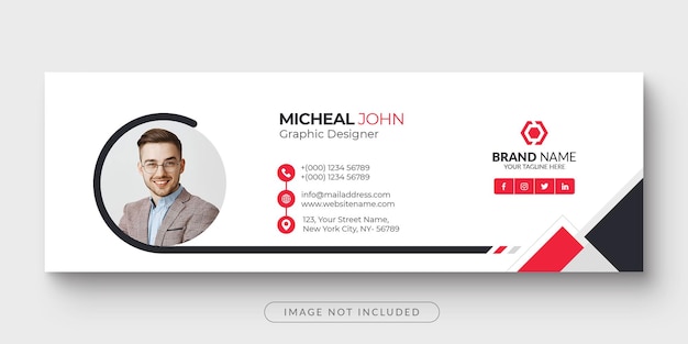 Modern email signature or email footer and personal facebook cover template