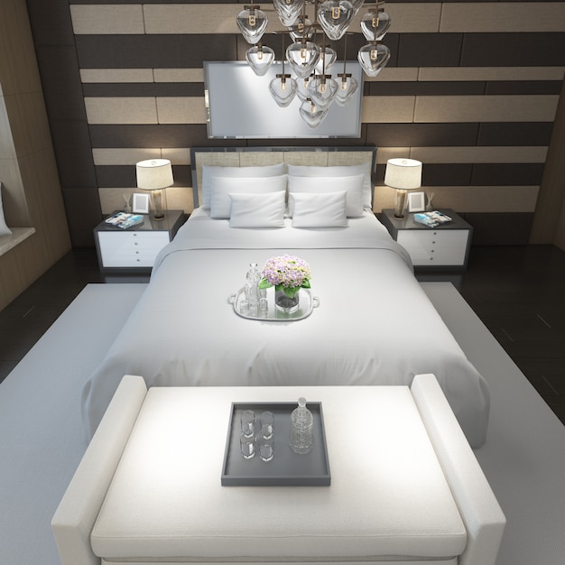 modern en elegant tweepersoonsslaapkamermodel