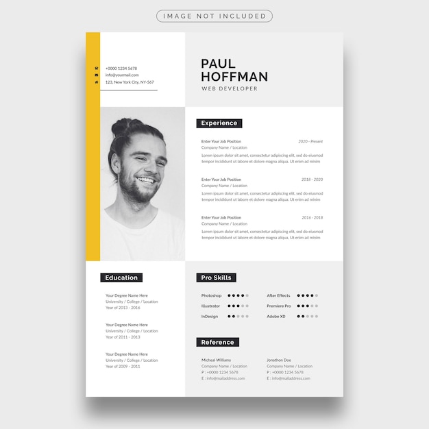 Modern en minimalistisch cv of cv-template