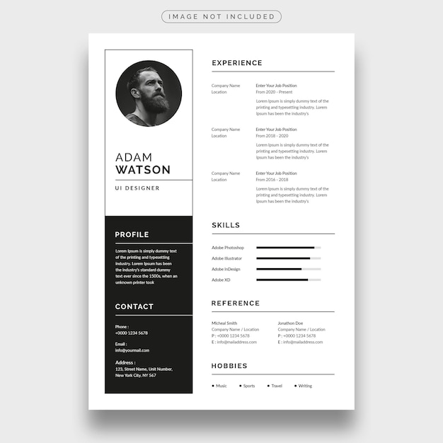 PSD modern en minimalistisch cv of cv-template