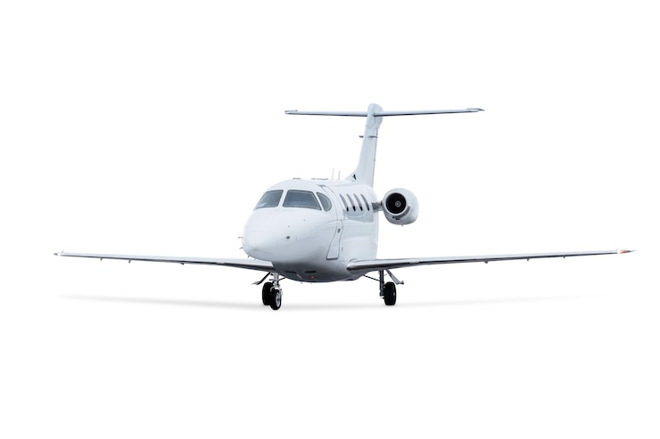 PSD modern executive airplane isolated on white background