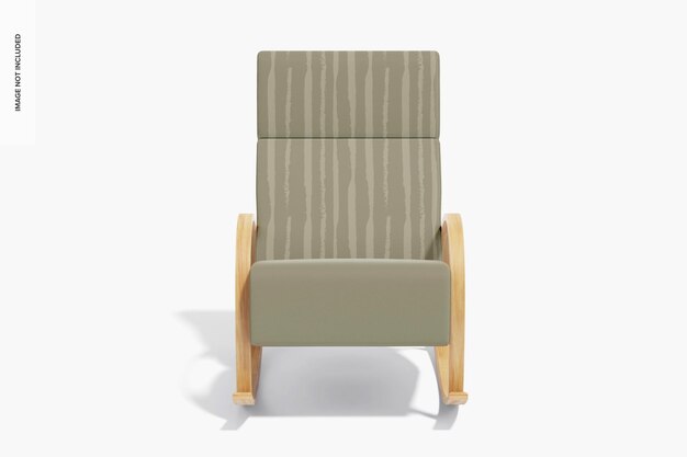 Modern fabric rocking chair mockup, front view