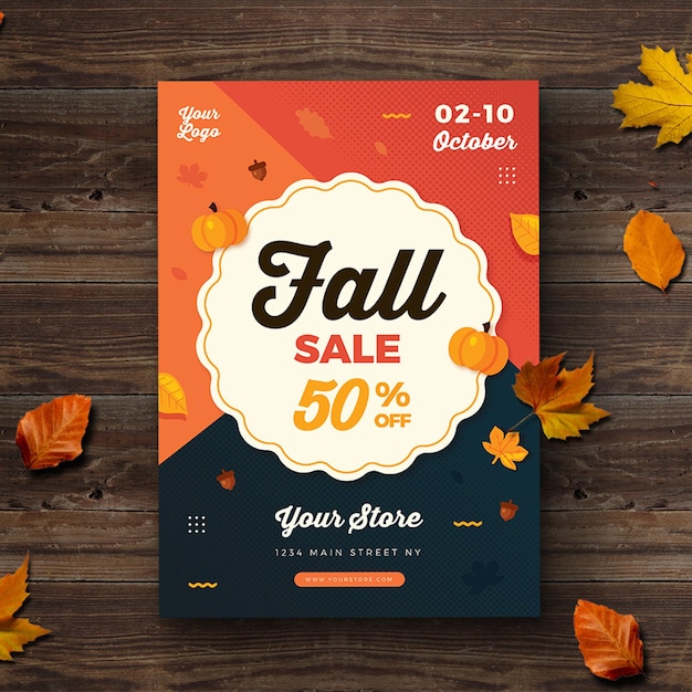 PSD modern fall sale flyer