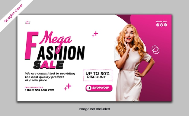 PSD modern fashion google cover psd template