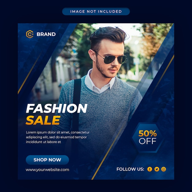 PSD modern fashion sale instagram banner or social media post template