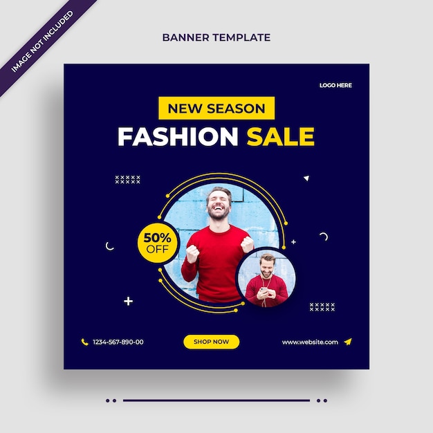 PSD modern fashion sale instagram banner or social media post template