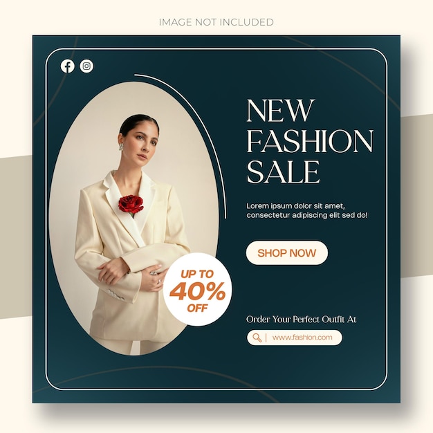modern fashion sale social media instagram post template