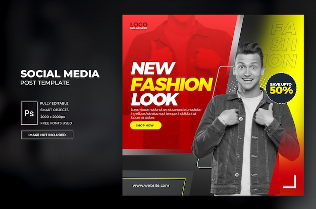 Modern fashion sale social media post or instagram banner template