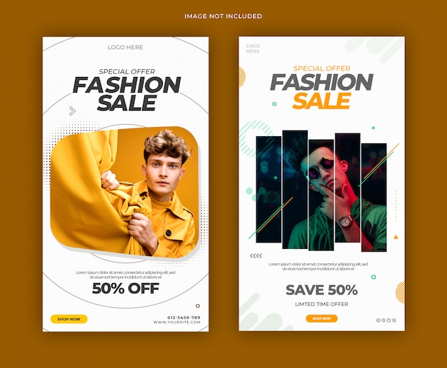 PSD modern fashion social media instagram stories banner template