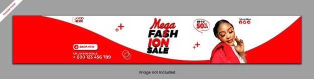 PSD modern fashion youtube channel cover psd template