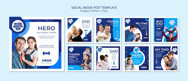 Modern father's day social media posts template