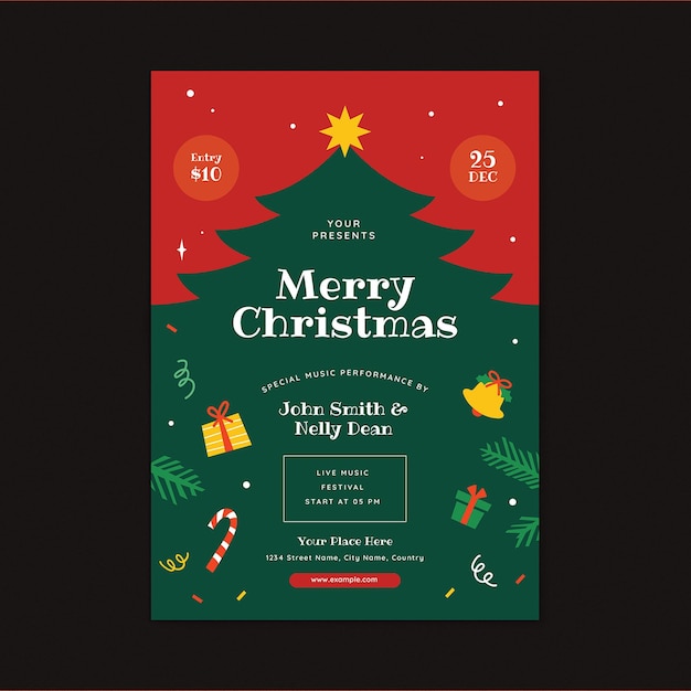 PSD modern festive christmas event flyer