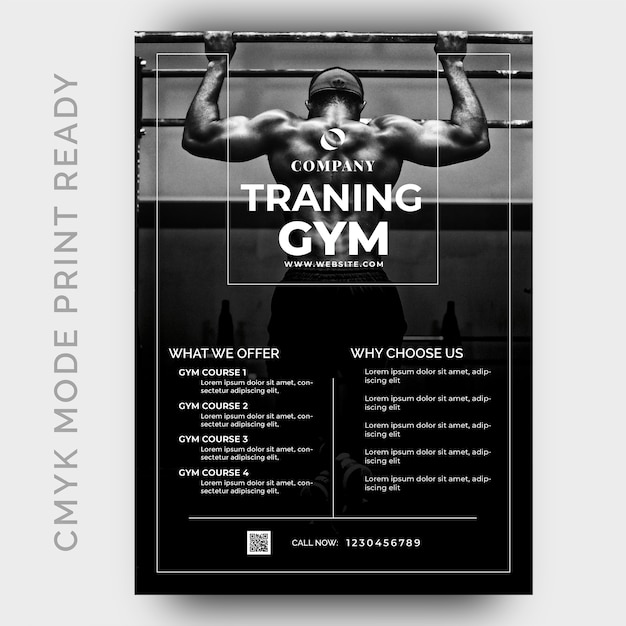 PSD Современный дизайн шаблона flyer gym