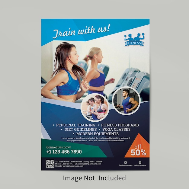 Modern Fitness and Gym flyer template design