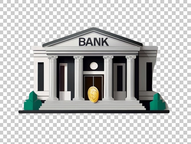 PSD Современная плоская икона банка на белом фоне