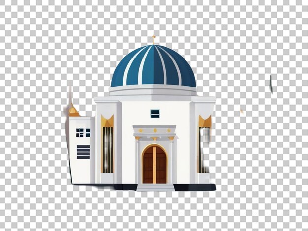 PSD modern flat icon of synagogue on white background