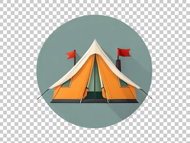 PSD modern flat icon of tent on white background