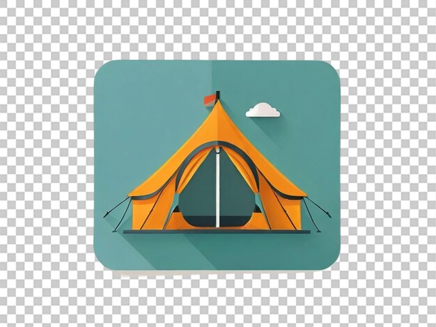 PSD modern flat icon of tent on white background
