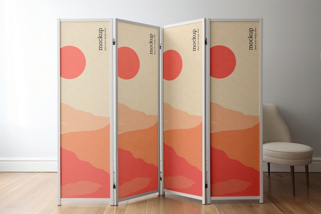 PSD modern folding screen mockup design